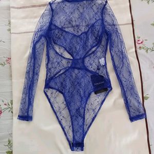 Sexy Blue Lace Playsuit