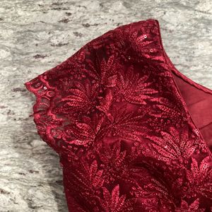 Maroon Party Wear Gown For Sale