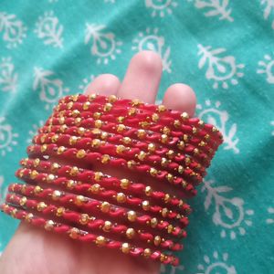 Glass Red Bangles