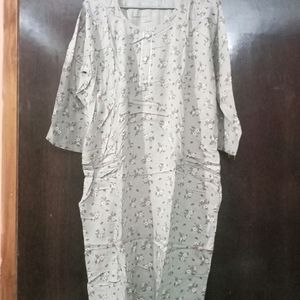 Gray Colour Printed Straight Kurti, It's Not Used