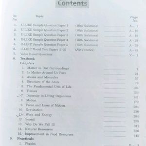 U-LIKE CBSE Sample papers book of Class 9of subject Science