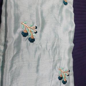 Sarees With Embroidery Butta