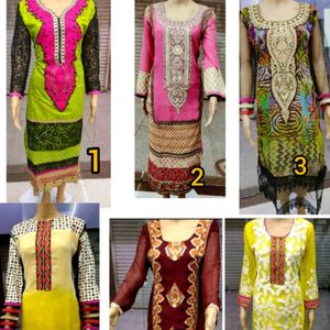 Women's Pack Of 6 Long Kurti 😍😍