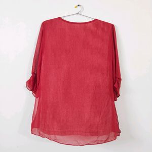 Korean Imported red striped top