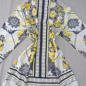 New Asthetic Yellow Art Shirt Frock