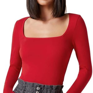 Amazon square neck maroon top