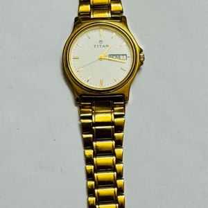 Titan Gold Color Chain Mens Watch