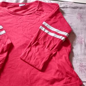 Red Cotton T Shirt,Size-XL