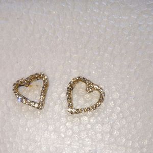 Heart Earrings Golden Stone.