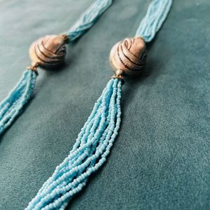 Blue Beads Chain Necklace