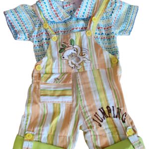 Baby Girls Dungree With Detachable T Shirt