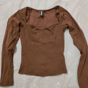 COWL NECK BROWN TOP