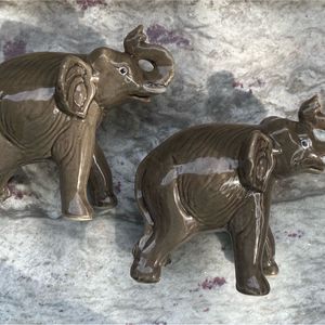 A Pair Of Elephant Idols