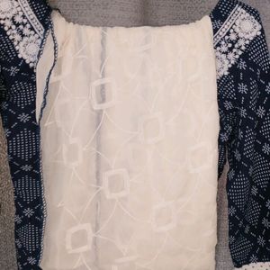 Chikankari Kurta Set With Plazo And Dupatta