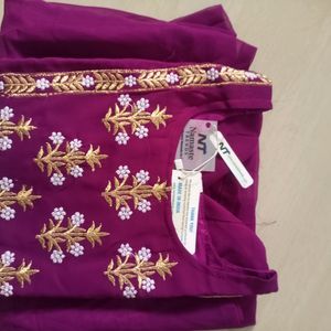 Beautiful Purple Georgette Niyracut Kurti