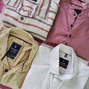 4 Full Sleeve Cotton Shirts For Men