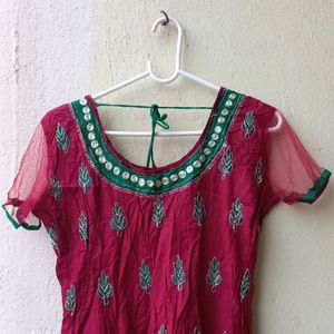 NEW MAROON EMBROIDERY KURTA