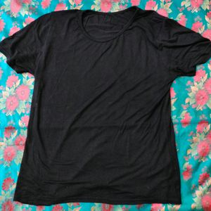 Black Plain T Shirt For Women
