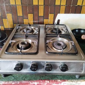 Steel Ges Chulha 4 Burner New Model