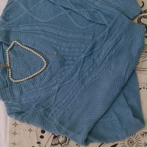 Blue Crop Sweater