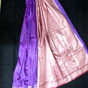 Beautiful Silk Saree without Blouse and with Pico