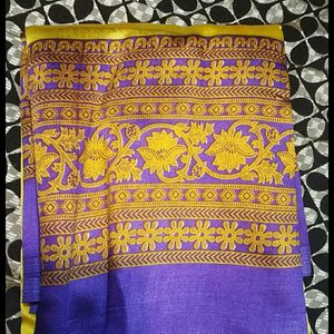 New Yellow And Purple  Saree...