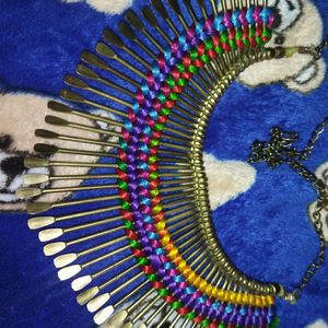 Goldern Malti Colour Necklace (Pahari)