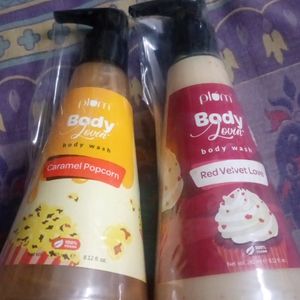 2 Plum body Washes - Caramel Popcorn  Red Velvet