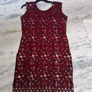 MAROON KURTA AND GARRARA