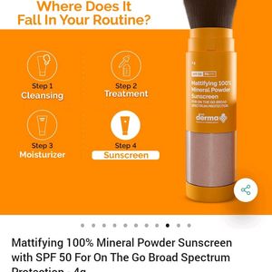 SPF50++++mattifying 100% mineral powder Sunscreen