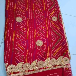 Karvachauth Special CHUNARI Saree With Blouse