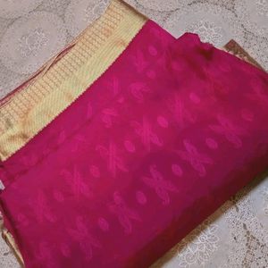 Soft Pink Banarasi Silk Saree