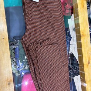 Zara Patterned Pants With Slits Size- m