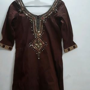 Embellished Brown Kurta🥀