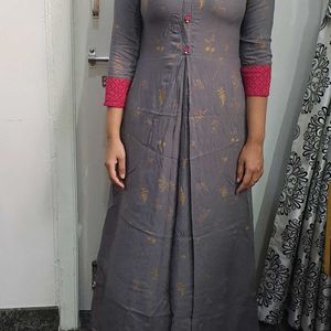 Avaasa Grey Colour Maxi Kurta