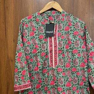 Floral Print Cotton Kurta For Women