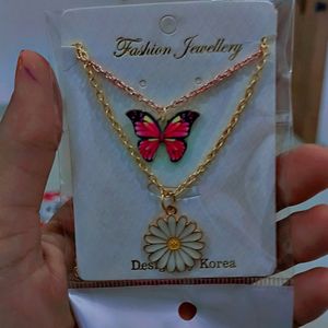 Combo Of Daisy 🌸 And Butterfly 🦋 Neckchain