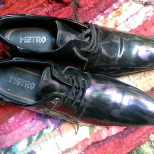 Metro Formal Shoes For Men | Black And Purple Mix