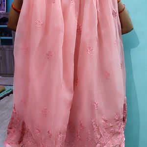 Lahnga With Crop Top & dupatta Baby Pink Colour