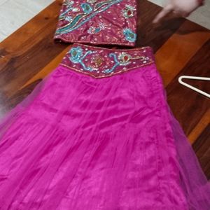 Girls Emroidered Lehnga Set