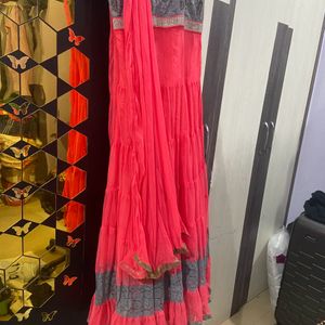 Peach High Neck Churidar