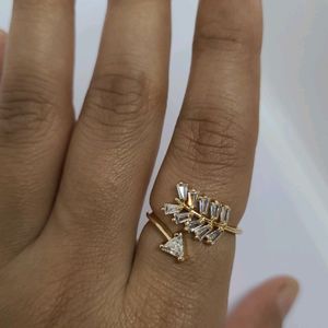 Leaf Design Ring, Anti-Tarnish Gold