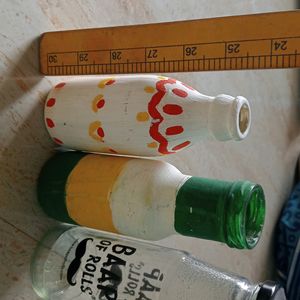 3 Beautiful Decorate Glass Bottle