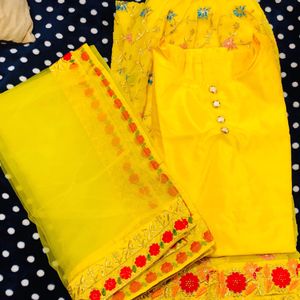 Yellow Sharara Suit Set