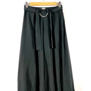 Midi Black Casual Culottes Palazzo (Women's)