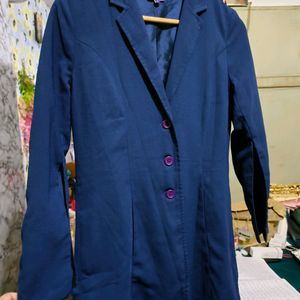 Ajio Navy Blue Full Sleeves Blazer