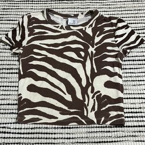 Zebra Stripes Fitted Crop Top For Girls