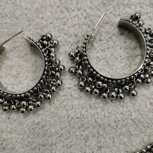 Silver Choker Earing Set