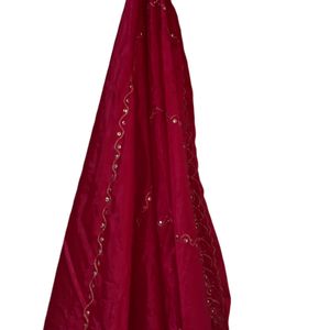 Red Embroidered Chunnari Dupatta Festive