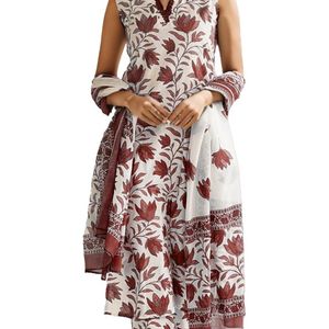 SHIENZY Women's Cotton Blend Floral Regular Kurta